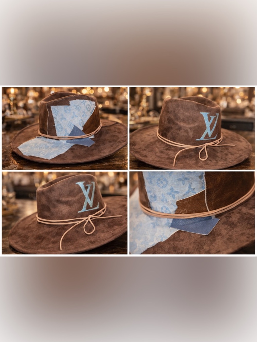 Distressed Brown Western Hat with Designer-Inspired Patch 🤎✨